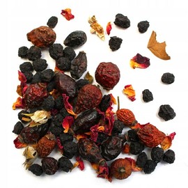 Fruit Tea Wild Fruit Joy ● Aronia Fruit ● Rose Hip ● Hibiscus Flower ● Rose Petals ● Sea Buckthorn Fruit ● Blueberry Fruit