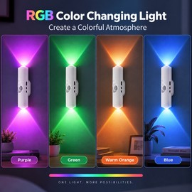 4 Pcs RGB Motion Sensor Night Light for Home – Rechargeable Magnetic Gradient Ambient Light for Bedroom, Hallway & Stairs