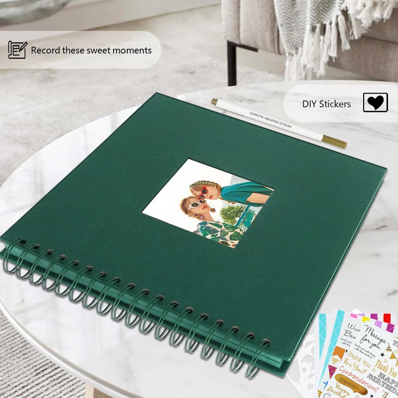 Miaikoe 20.5x20.5 cm DIY Scrapbook Album with Window Hardcover Kraft