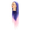 Blue Pink Hair Mannequin Training Head with Holder Hair Styling