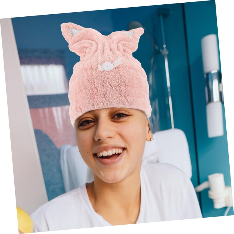 Baluue Microfiber Hair Dry Hat Cat Ears Bath Towel Wrap