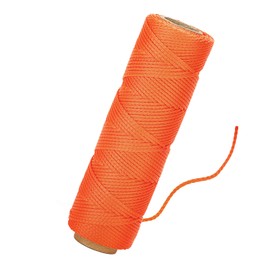 KINGLAKE Orange Mason Line String Line, Nylon Twine String, #18 Braided Durable Nylon Twine for Garden, Masonry, 300 Feet Fluorescent Orange Construction String Brick Line, DIY Crafts Decor String