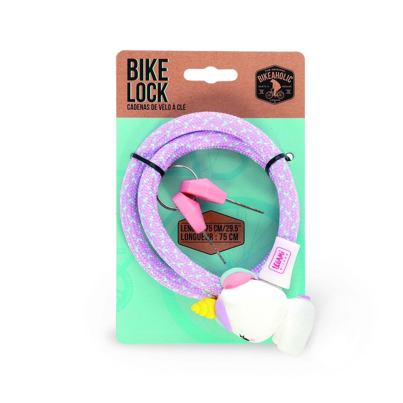 Legami - Bicycle lock, bicycle lock with key, unicorn motif,