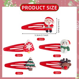 Pack of 10 Hair Clips Children's Christmas, Reindeer Clips, Christmas Decoration Hair Pins, Christmas Gifts Hair Clips for Children Girls Women Christmas Girls Hair Pins Set
