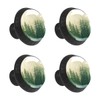 Genhuyiz 4 Pcs Drawer Pulls Green Forest Cabinet Knobs Round