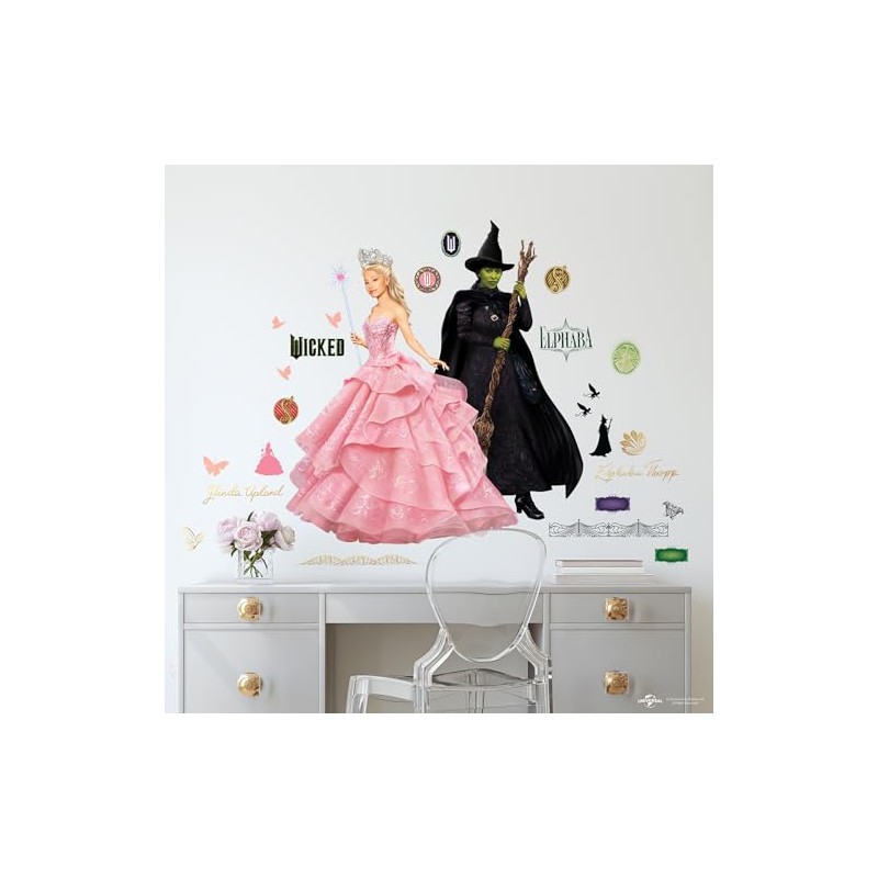 RoomMates Wicked Glinda Pink Wall Decals, RMK5571GM