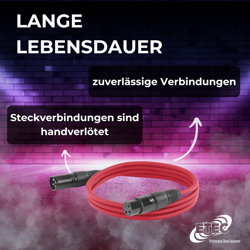 ETEC , XLR Cable, Microphone Cable, XLR Male to XLR