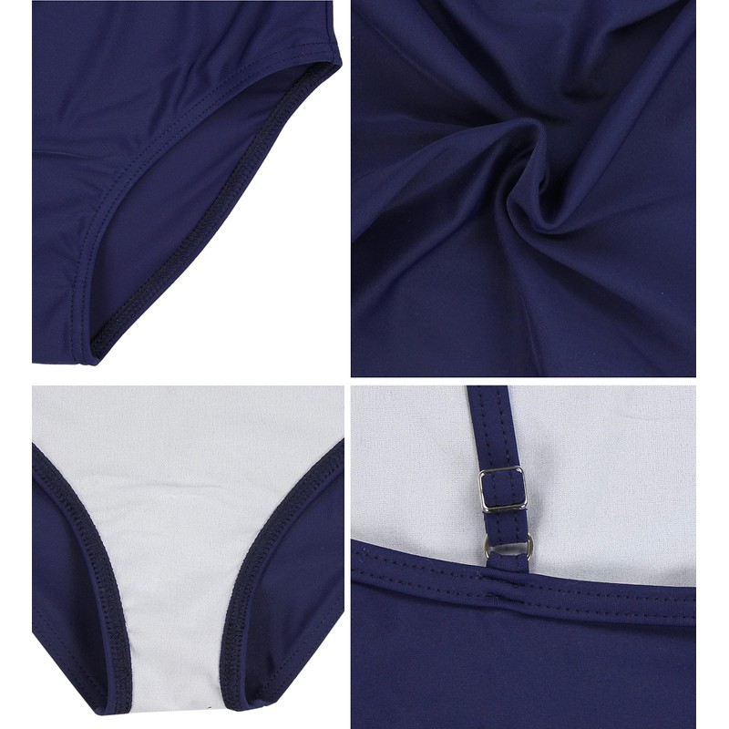 Aquarti Girls' Swimming Costume with Spaghetti Straps, Stripes - 146