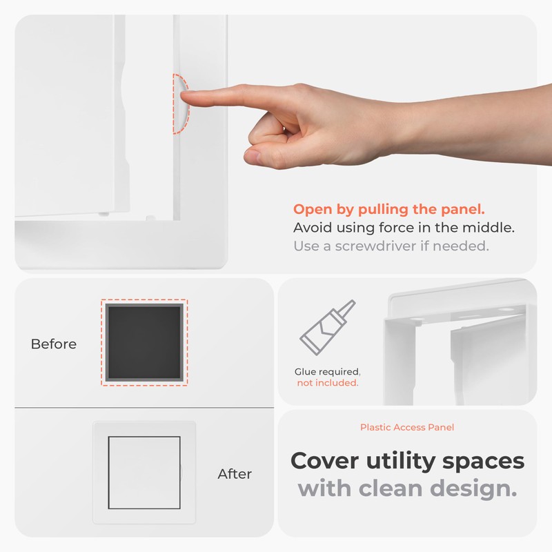 HVAC OV 4x4 Inch White Access Panel – ABS Plastic