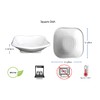 Lucy Star Melamine Square Dish Deep Plate, White, Curved Edge,