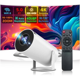 Mini Projector - Projectors with 5G WiFi6 BT 5.2 Android 11, Portable Projector 4K 1080P Support, 180°Rotatable Home Theater Movie Projector/Outdoor Projector