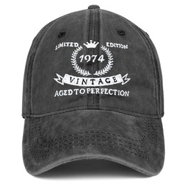 50th Birthday Gifts for Him Her - Men Women Hats 1974 Vintage 50 Year Old Embroidered Baseball Cap