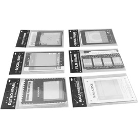 Yosoo Marcos de álbumes de Recortes, Estilos Variados, Pegatinas Duraderas para Marcos de Fotos para Proyectos de Manualidades DIY para Amantes de Diarios, Embalaje de Regalo, 6 Bolsas