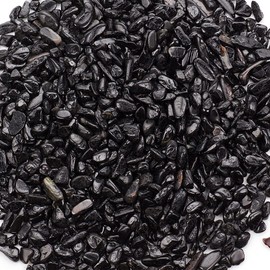 Cherry Tree Collection 1/2 Pound Polished Tumbled Gemstone Chips, Pebbles, Crystal Chips Bulk for Jewelry Making, Healing, Plants, Succulents, Aquariums, Decoration, Chakra (Black Tourmaline)