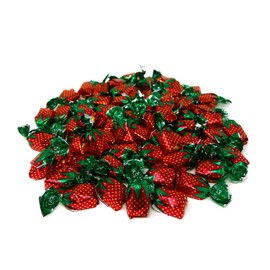 Strawberry Hard Candy Filled With Real Fruit Pulp - 1 lbs - Strawberry Flavored Bon Bons Filled with Real Strawberry Pulp - American Vintage Candy Snack Assortment - Individually Wrapped, 16 oz.