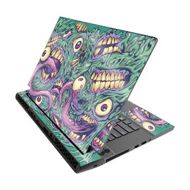 MightySkins Glossy Glitter Skin for Alienware M15 R3 (2020) & M15 R4 (2021) - Eyes and Teeth | Durable High-Gloss Glitter Finish | Easy to Apply and Change Style | Made in The USA