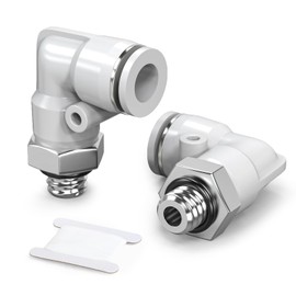 TAILONZ PNEUMATIC Angle with Male Thread 4 mm x M5 Thread 90 Plug Fittings PL4-M5 (Pack of 10)