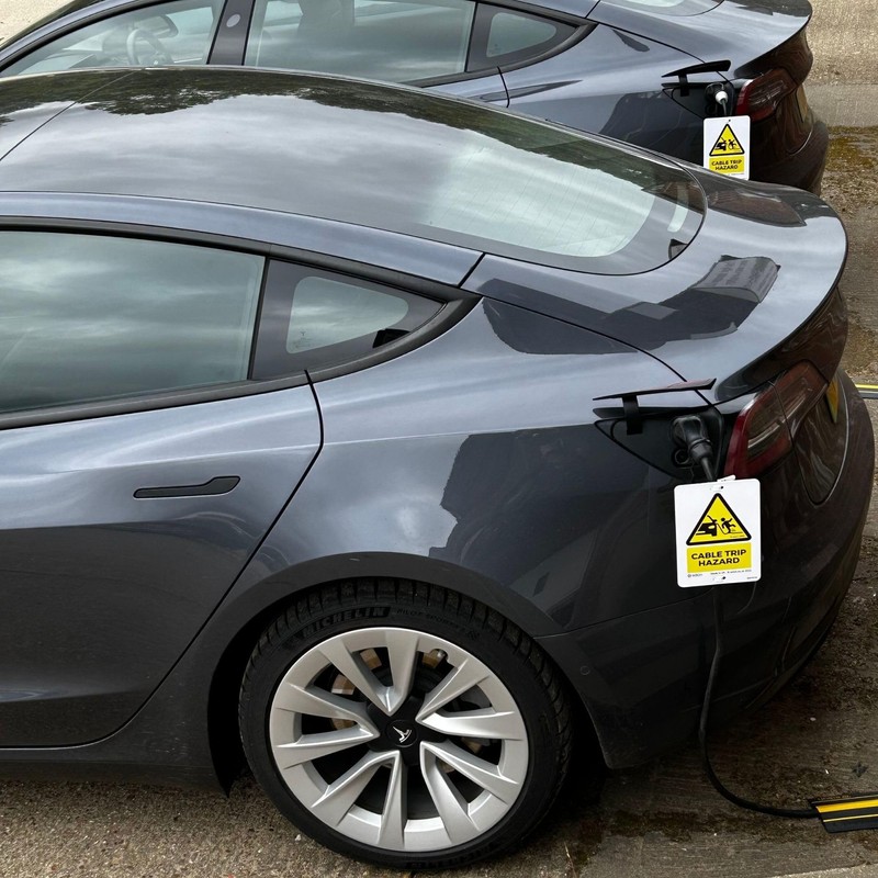 Edion EV Cable Trip Hazard Warning Sign – Attaches to
