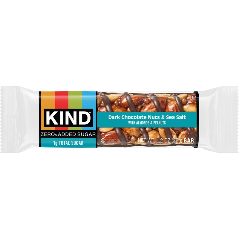 Kind Zero Added Sugar Healthy Snacks Bars, Dark Chocolate Nuts