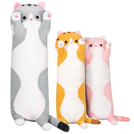 Shownicer Plush Toy Animal, Kawaii Cat, Plush Cushion, Kittens, Scatter Cushion, Stuffed Gift For Children, Girls And Boys, For Cuddly Toy Lovers