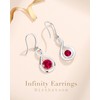 FANCIME Ruby Dangle Drop Earrings 925 Sterling Silver Dainty Infinity