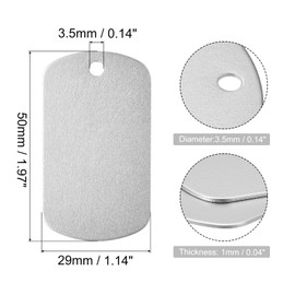 MECCANIXITY Metal Stamping Blank 29x50mm DIY Engrave Aluminum Label Silver ID Tags for Craft, Pendant Decoration, Pack of 10