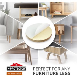 Furniture Pads Floor Protectors X-PROTECTOR 16 PCS 50 MM - Felt Pads for Chair Legs - Premium Furniture Felt Pads for Furniture Feet - Huge Quantity Floor Protector Pads - Protect Your Wood Floors!