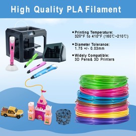 3D Pen Filament Refills,BUDOME 1.75mm 3D Printer Filament, 20 Colors 3D Drawing Pen Refill, Each Color 16.5 Feet, Total 330 Feet, 3D Pen Colors Pack for Kids & Adults (20 Colors)