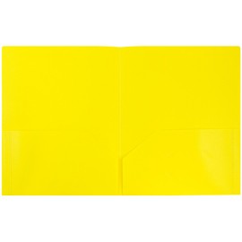 JAM Paper® Medium Weight Plastic Presentation Folder - Yellow - 96/Pack