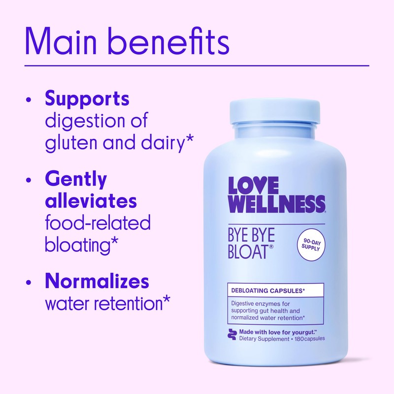 Love Wellness Bye Bye Bloat, Digestive Enzymes | Bloating Relief