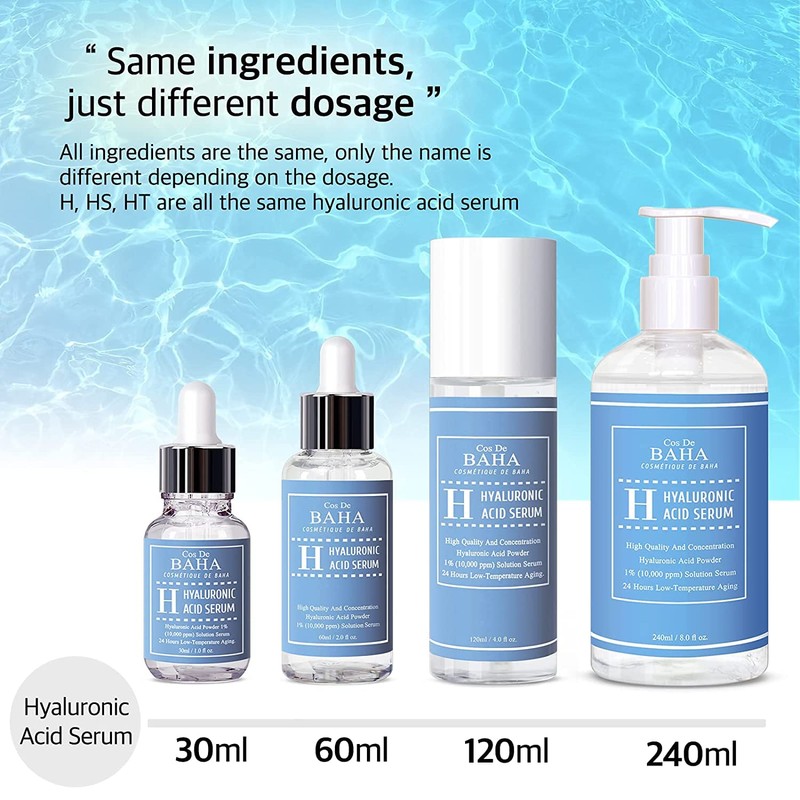 Pure Hyaluronic Acid Serum Facial Moisturizer for Cos De Baha