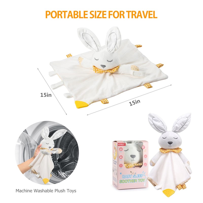 BEREST Rechargeable Baby Sleep Soother Bunny Lovey- White Noise| Heartbeat|