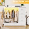 SZLHANJZ Dresser for Bedroom with Hanging Rack, 7 Drawer Clothes