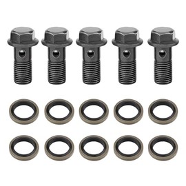 Watris Veiyi Pack of 5 M10 x 1.25 mm Brake Bolts, Motorcycle Brake Bolts with 10 Washers for Motorcycles Master Brake Cylinder