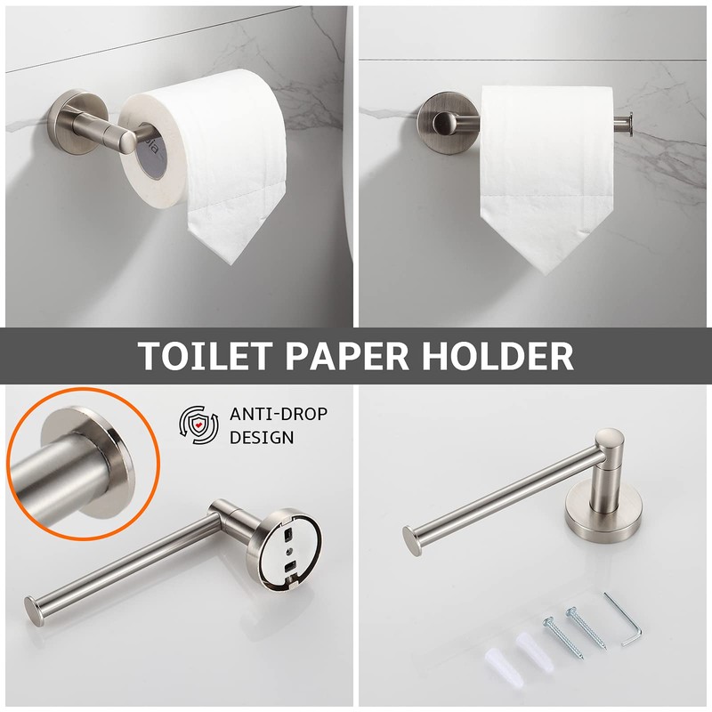 BGL Bathroom Accessory Set Brushed Nickel 4-Pieces Bathroom Towel Rack