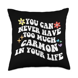 Retro Groovy You Can Never Have Too Much Carmon In Your Life Throw Pillow