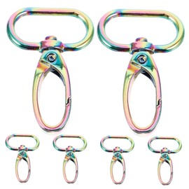 Operitacx Backpack Carabiner Purse Accessory Zinc Alloy Metal Buckle Hook 6 Pack in Gold Tone