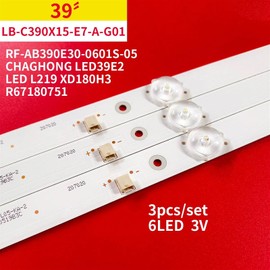 UFDIPLMY LED Backlight Strip 6 Lamps Compatible with CHAGHONG 39"" TV LED39E2 LED L219 XD180H3 R67180751 LB-C390X15-E7-A-G01-RF2 RF-AB390E3, 15Pcs 5set