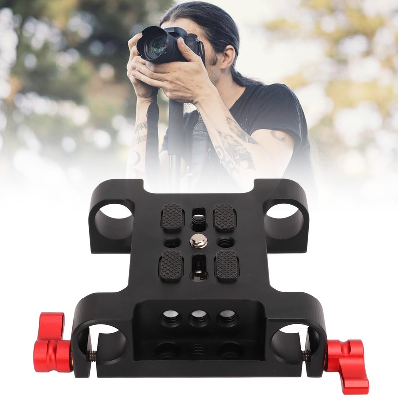 1/4in Camera Mounting Base Plate Aluminum Alloy 15mm Diameter DSLR