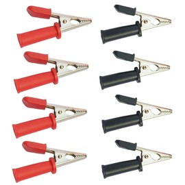 GDQLCNXB Insulated Alligator Clips 30A Battery Cable Clips Crocodile Electric Test Clips Alligator Clamp Battery Charger Clips Clamp, Black 4Pcs, Red 4Pcs
