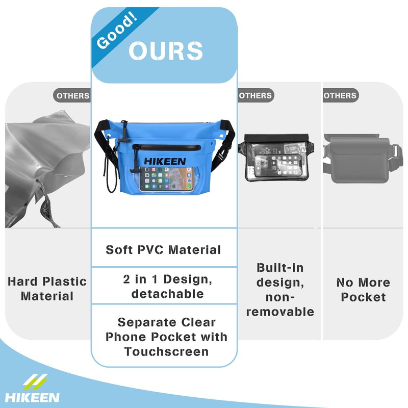 Hikeen Waterproof Dry Bag 2 in 1 Set with Screen