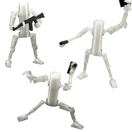 Creative Toy 3D Printed Mobile Robot T13 Action Figure, Limbs Movable Figure, Environmental Protection Toys, Desktop Decoration, Gifts for Kids/Friend. (Transparent)