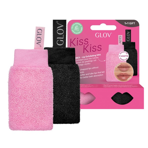 GLOV Kiss&Kiss Set of 2 Lip Care Exfoliating Gloves Exfoliating Gloves Lip Scrub Lip Scrub Dry Lips Massage Gloves Lip Care Dry and Cracked Lips Exfoliating Glove