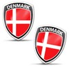 Skino EU 2 x 3D Gel Stickers Denmark Flag Badge