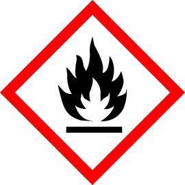 TE-Office Pack of 100 Hazardous Substance Labels - GHS Stickers for Hazardous Substance Labelling - Hazardous Pictograms GHS 02 Class 3 - 15 x 15 mm