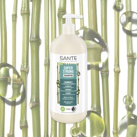 SANTE Naturkosmetik Super Strong Shampoo Bio-Bambus Extrakt + 3-Fach Protein Komplex, veganes Pflegeshampoo mit natürlichen Inhaltsstoffen, stärkt kraftloses, schwaches Haar, mit Pumpspender, 950 ml