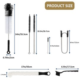 Hookah Cleaning Kit 8 Pcs,ASANMA Hookah Accessories Shisha Cleaning Brush
