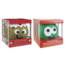 YöL Pack of 2 Novelty Christmas Pass the Parcel Family Game Sprout Pudding Xmas Eve Party Traditional Prizes Festive Hats