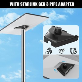Starlink Pole Mount Gen 3, 6.5 FT Starlink Mounting Kit with 5 Extension Pipes (1.5'' Diameter ) Pole with No Dig Ground Anchor, Starlink Gen 3 Pipe Adapter Included