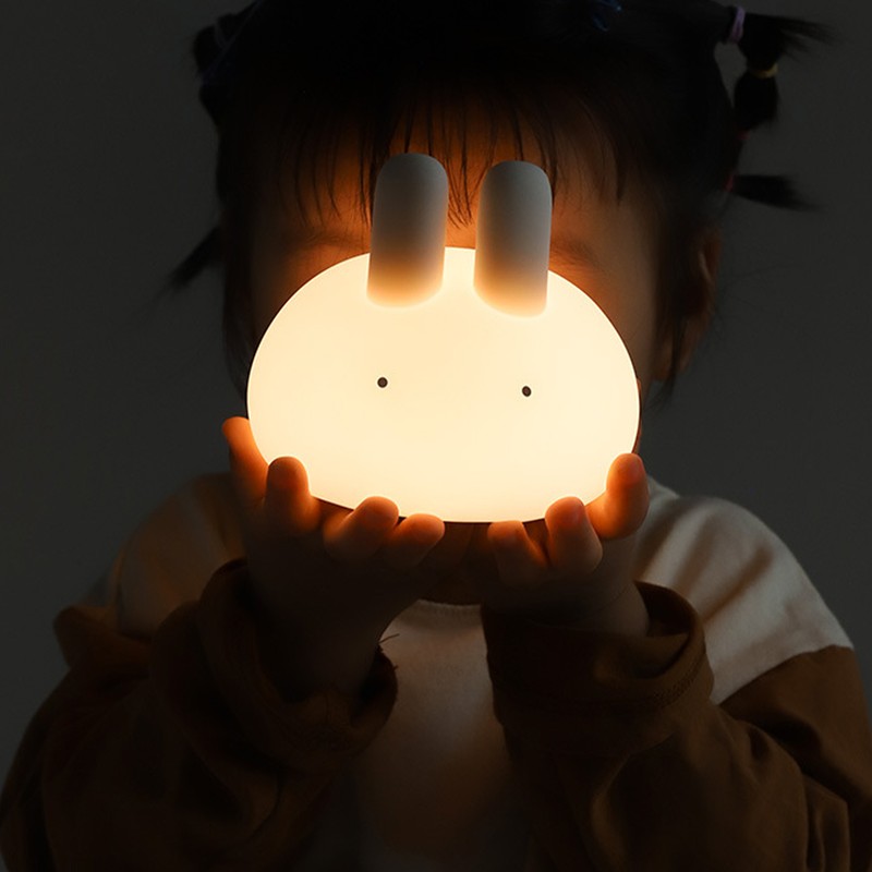 Cute Rabbit Night Light Silicone Bunny Tabletop Lamp 2700K Warm
